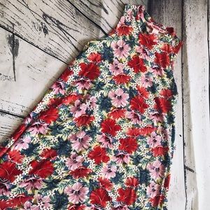 Girls comfortable sundress full of hibiscus flowers